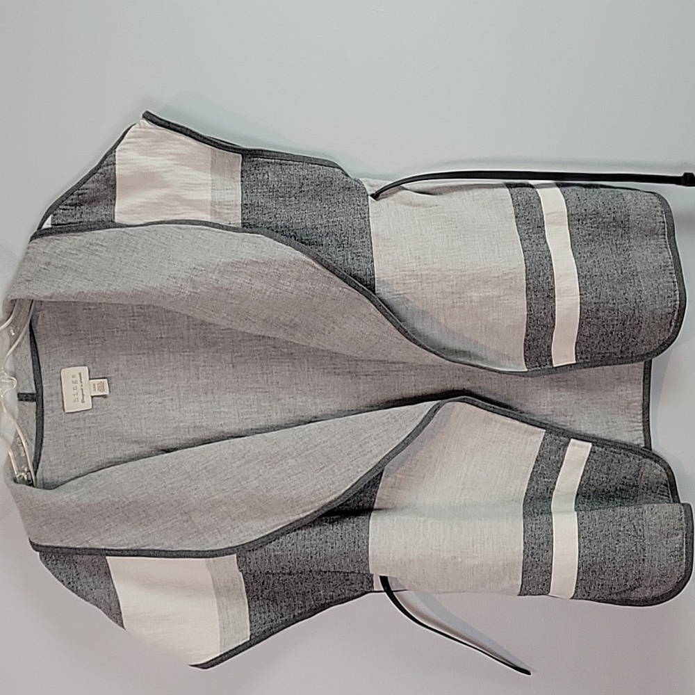 Hinge Stripe Cape belted cotton cardigan